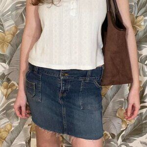 Jean Mini Cargo Denim Skirt Low Rise Size 1 Old Navy